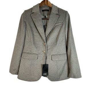 WHBM Blazer Size 8 NWT Melton Light Gray  Machine Washable